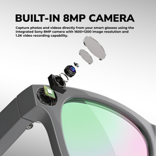 STRVO G-01 Smart Audio Glasses with 2K Camera, Bluetooth, Photochromic Lenses, AI Assistant & Touch Controls - Curved Design for Everyday Wear