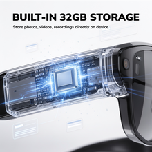 STRVO G-06 2K Ultra HD Camera Smart Glasses with Bluetooth Audio, Photochromic Lenses, AI Assistant, Video Recording & App Control - Black